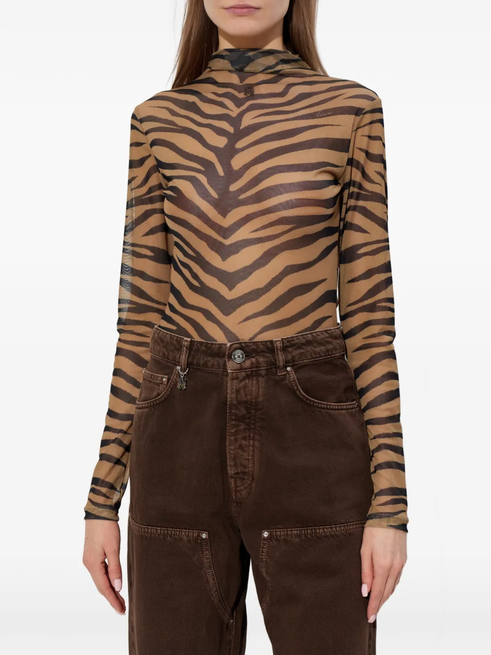  Amiri Zebra-print Top - Neutrals 