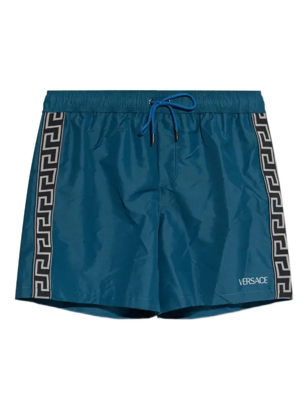 Versace Jacquard Swim Boardshorts in Blue