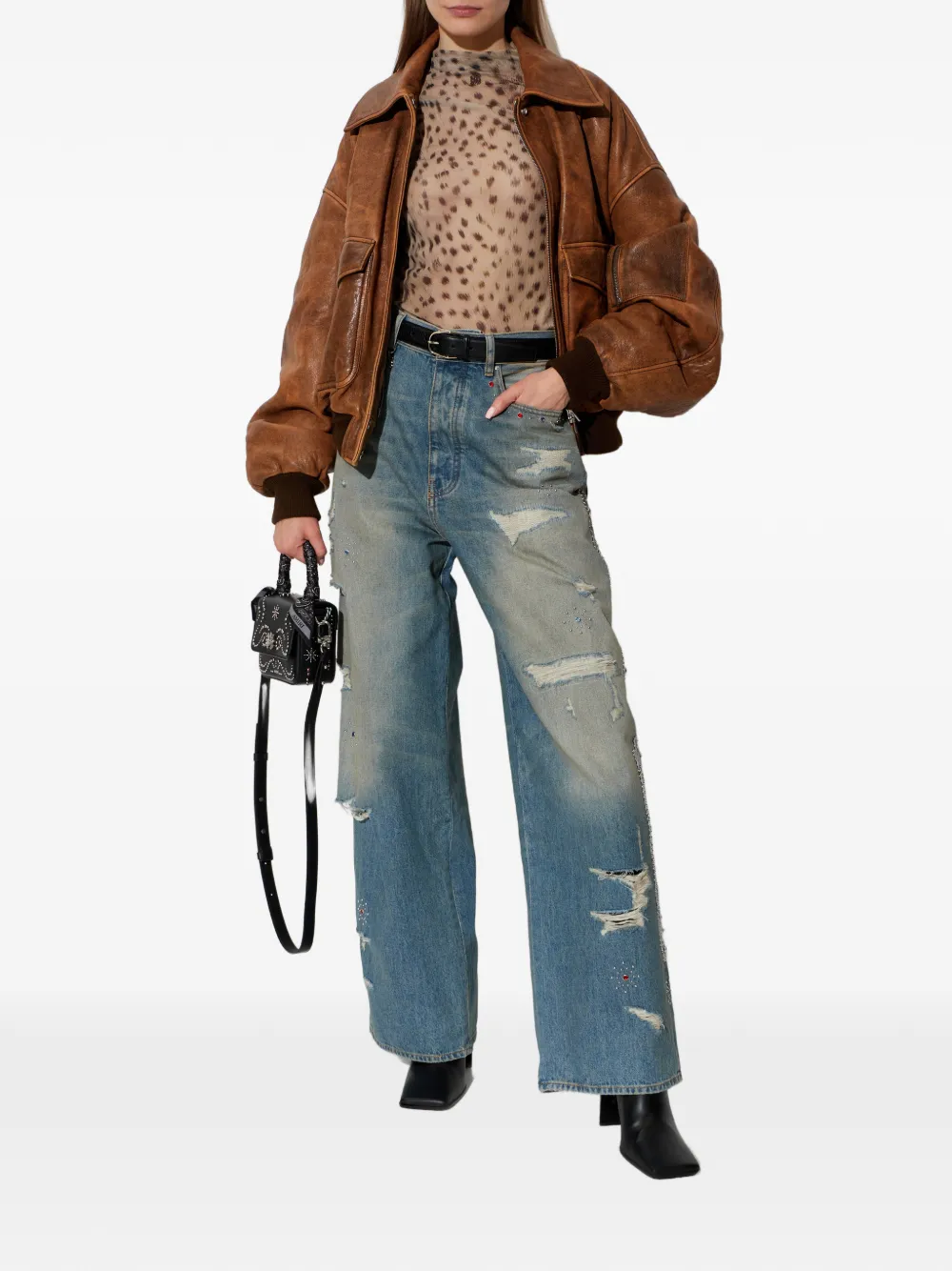 AMIRI pockets zip-up leather jacket | Leather Jackets | Image 2