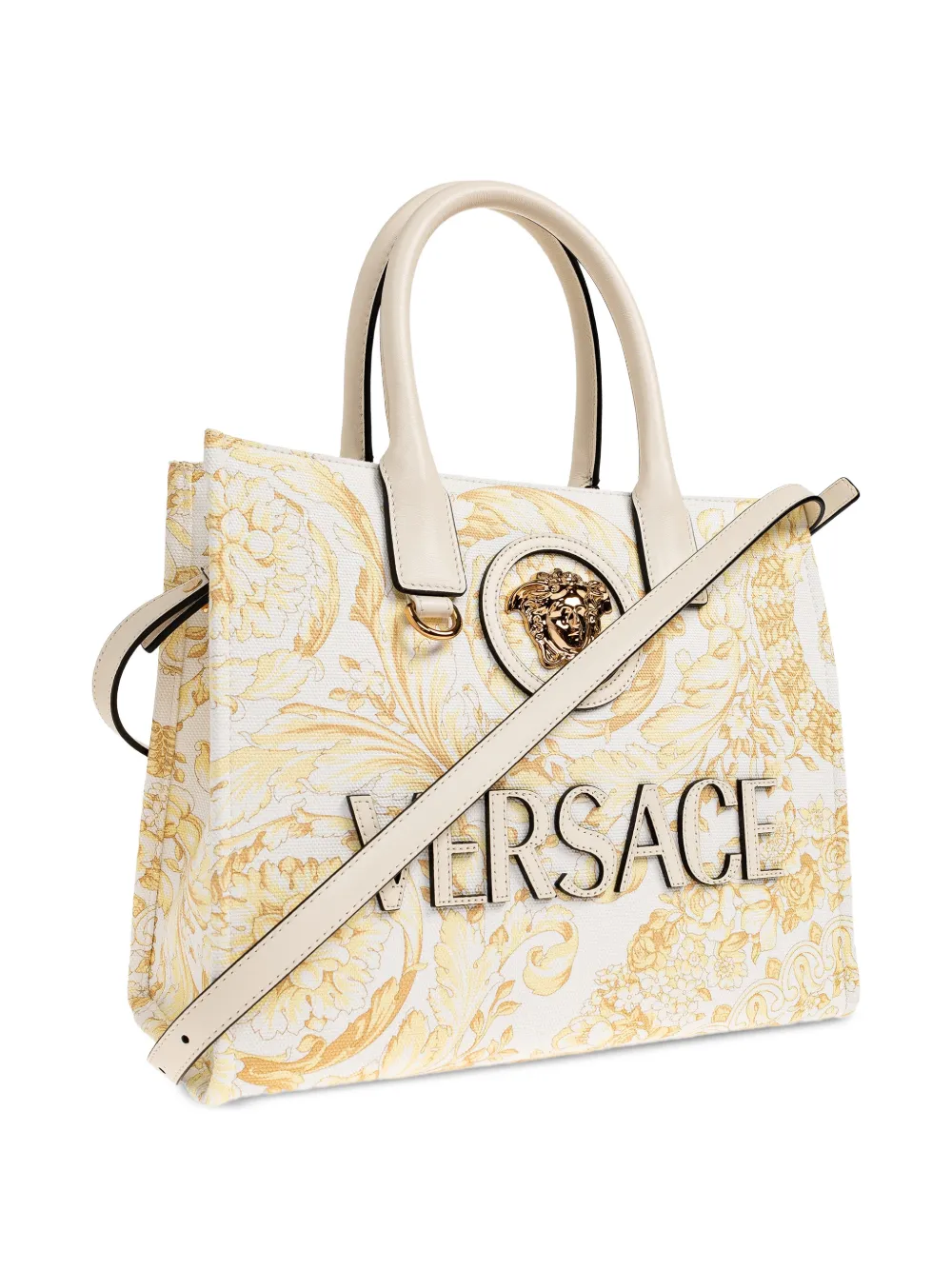 Versace Kleine La Medusa canvas shopper met print Wit