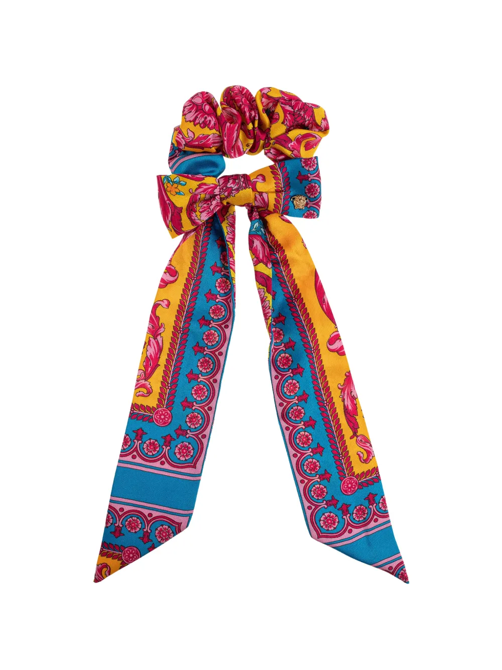 Versace Kids ribbon printed scrunchie - Blu