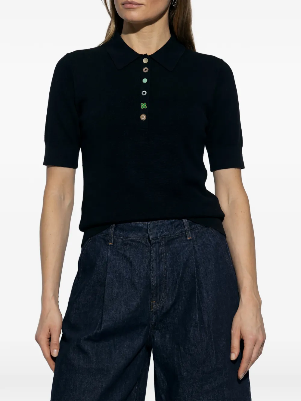 Ps Paul Smith Button Polo Shirt - Black 