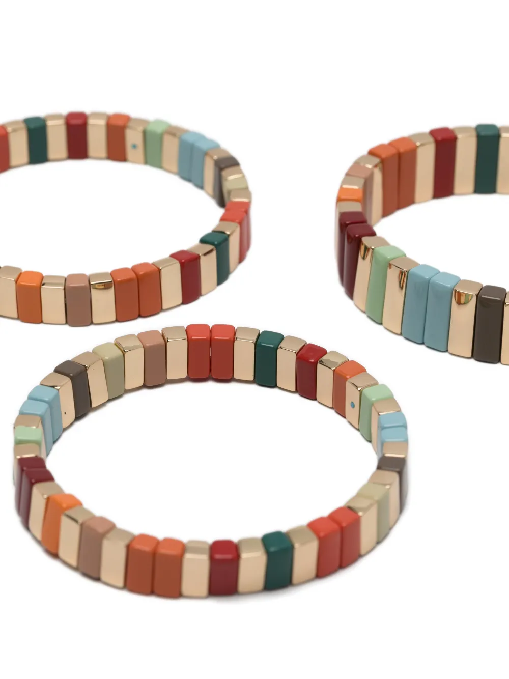  Roxanne Assoulin Brass Tiled Bracelets - Gold 
