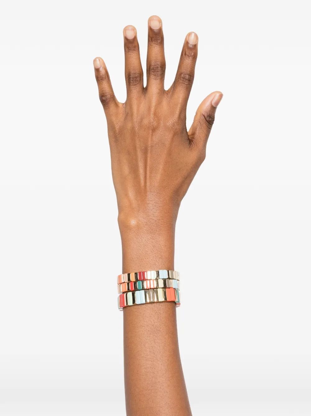  Roxanne Assoulin Brass Tiled Bracelets - Gold 