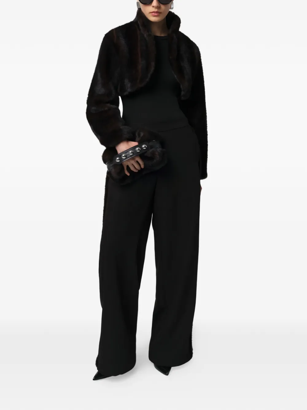 Apparis Marfa studded-embellished clutch - Bruin