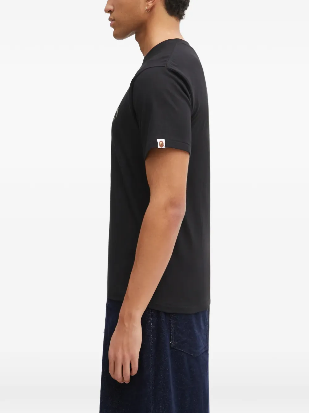 A BATHING APE 1st Camo College T-shirt met logoprint Zwart