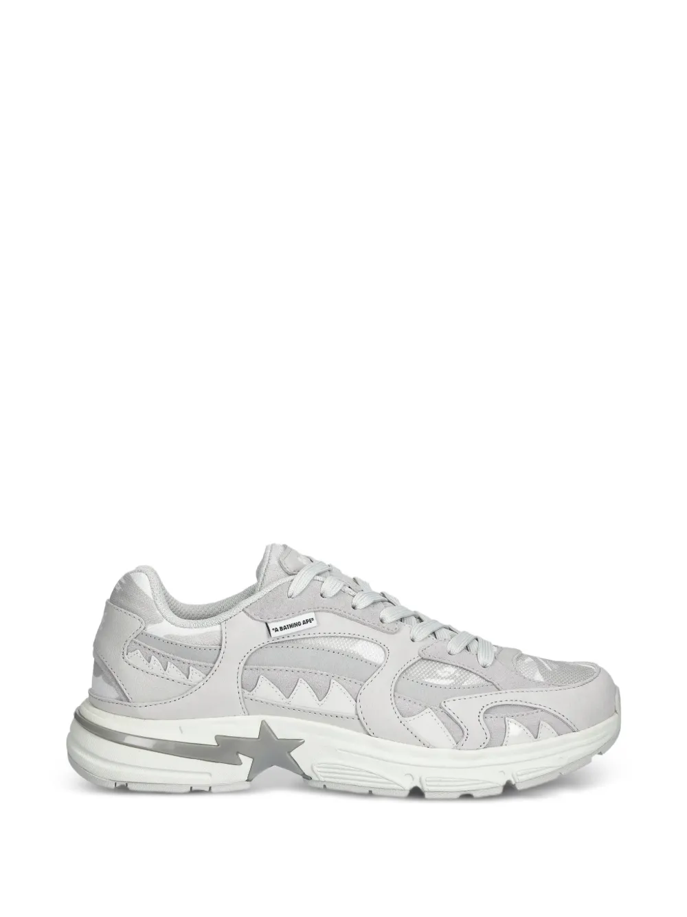A BATHING APE® Shark Sta #1 panelled sneakers – Grey