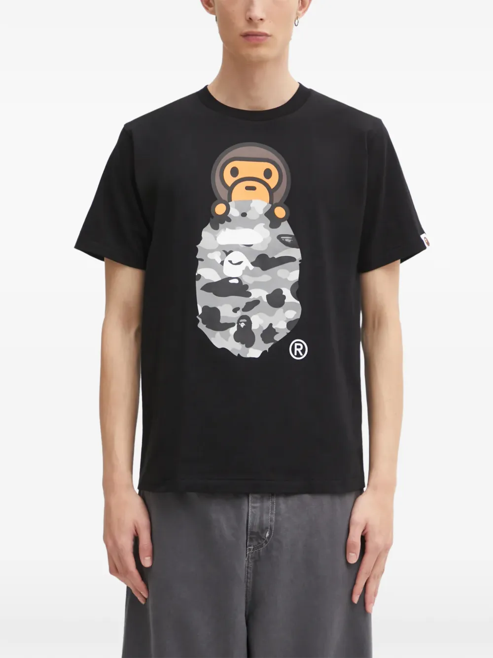 A BATHING APE® 1st Camo Milo On Ape Head graphic-print T-shirt – Black