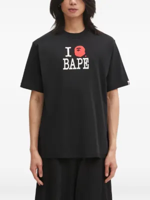 A BATHING APE® ラインストーンロゴ Tシャツ | ブラック | FARFETCH JP
