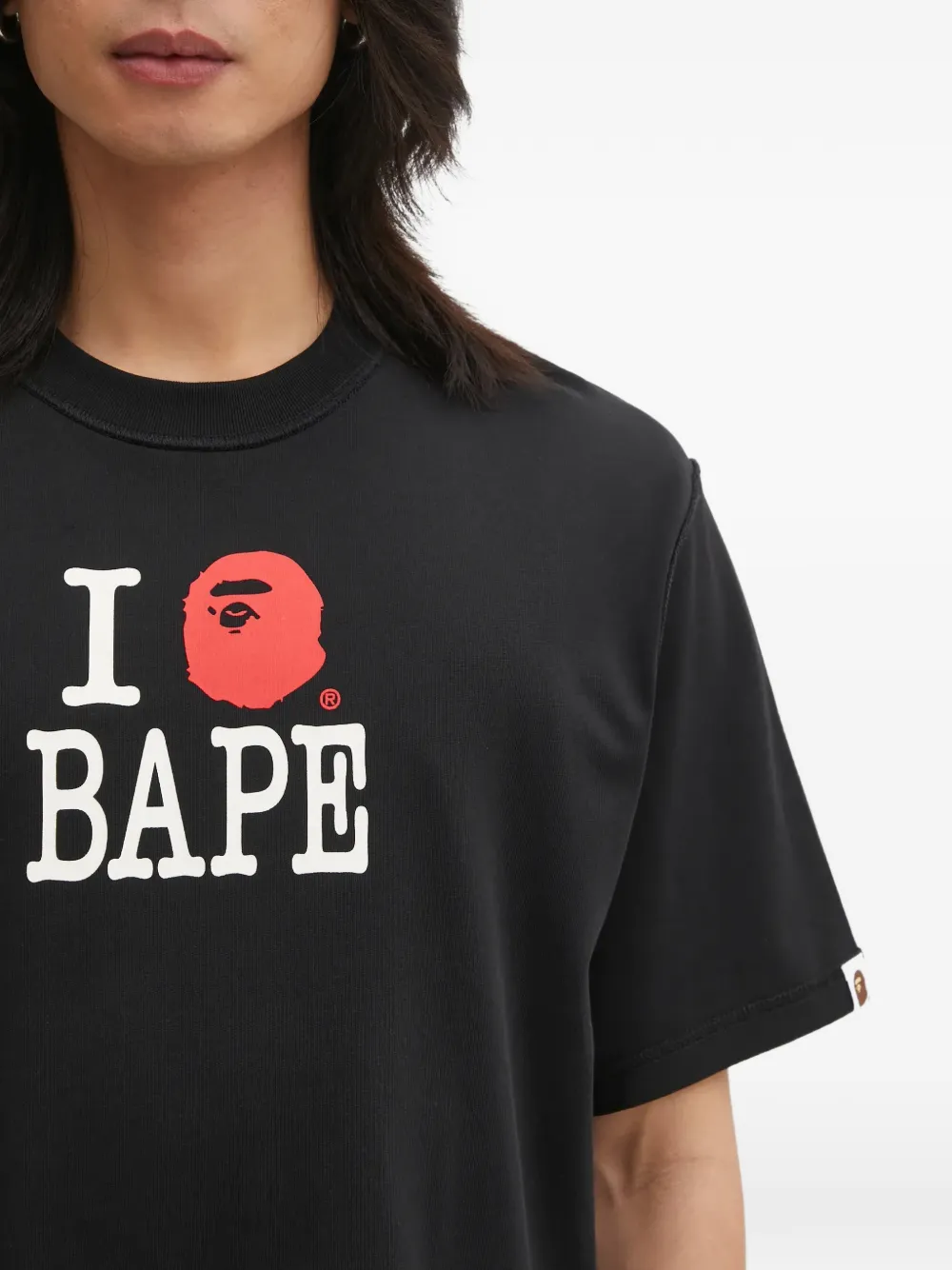 A BATHING APE T-shirt met logo Zwart