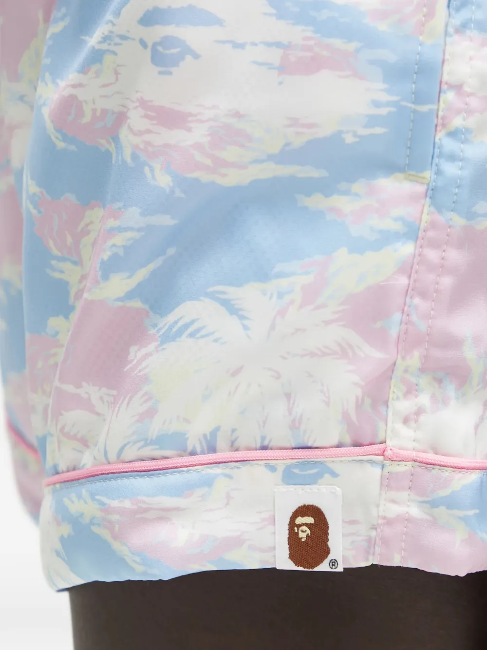 A BATHING APE Shorts met grafische print Blauw
