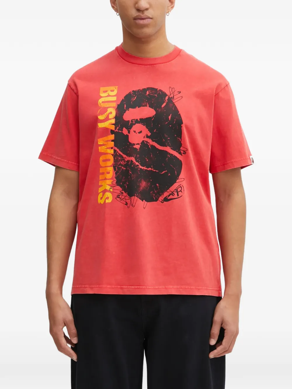 A BATHING APE® Garment Dye graphic-print T-shirt – Red