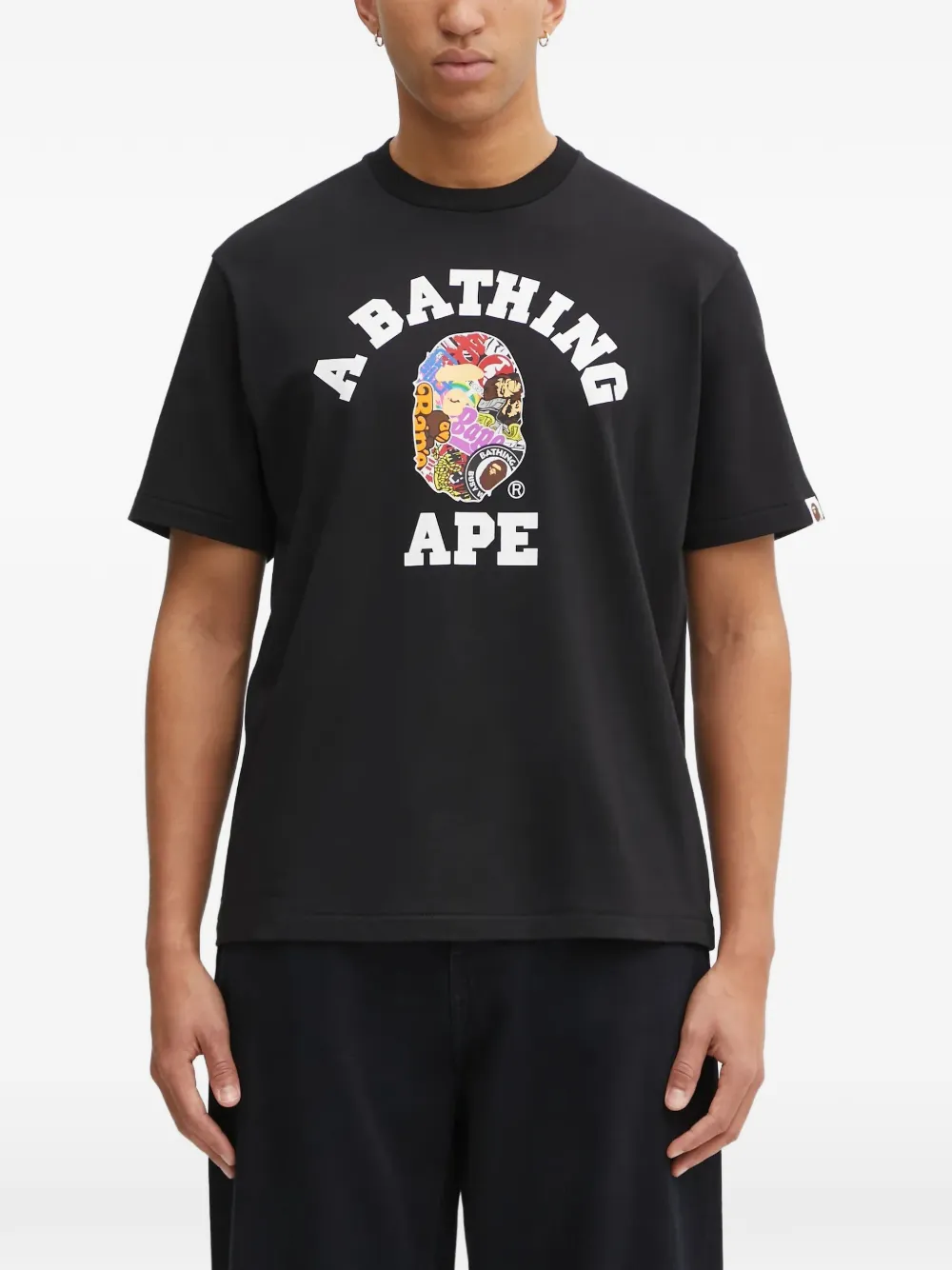 A BATHING APE® logo-print T-shirt - Nero
