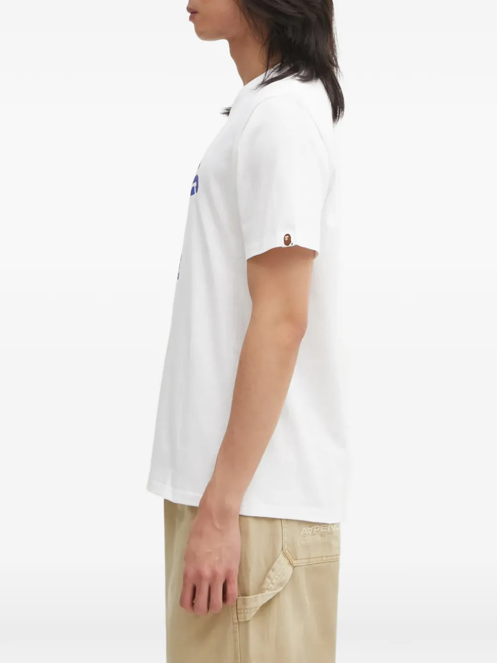 A BATHING APE Palm Tree Camo College T-shirt met print Wit