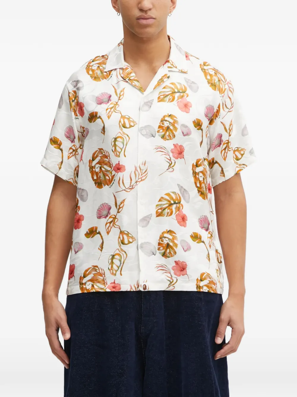 A BATHING APE® floral short-sleeve shirt - White