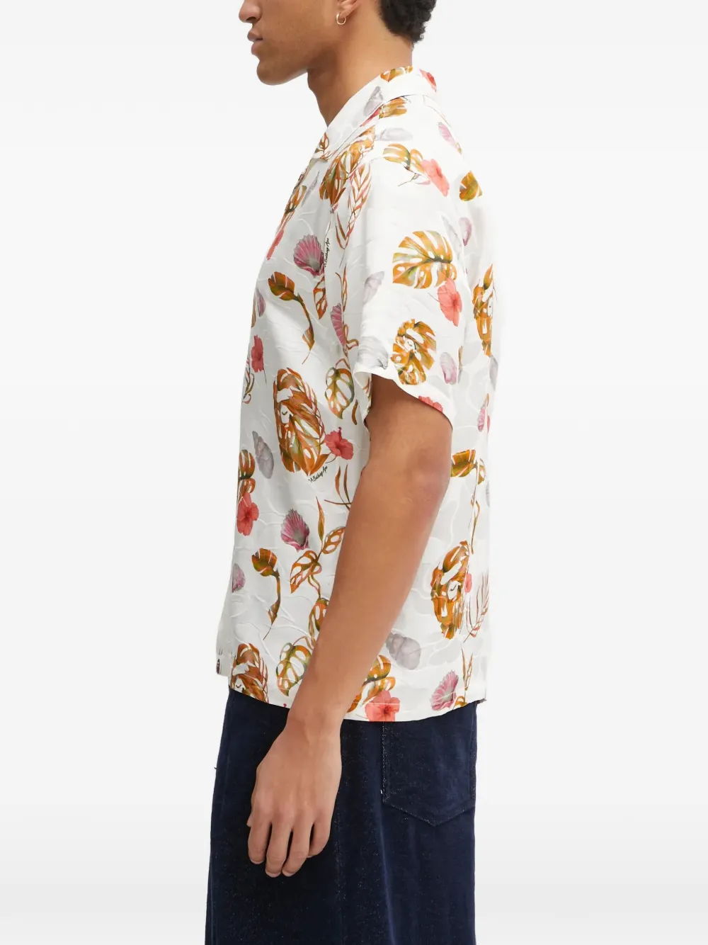 A BATHING APE Overhemd met bloemenprint Wit