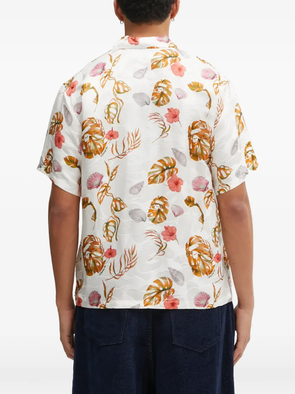 A BATHING APE Overhemd met bloemenprint Wit