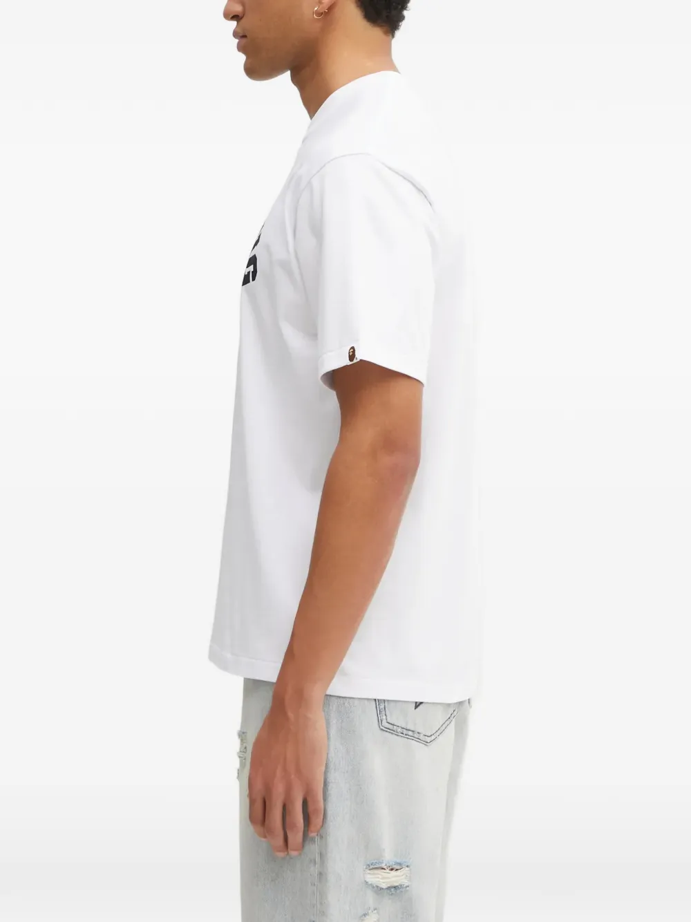 A BATHING APE College T-shirt met grafische print en logo Wit