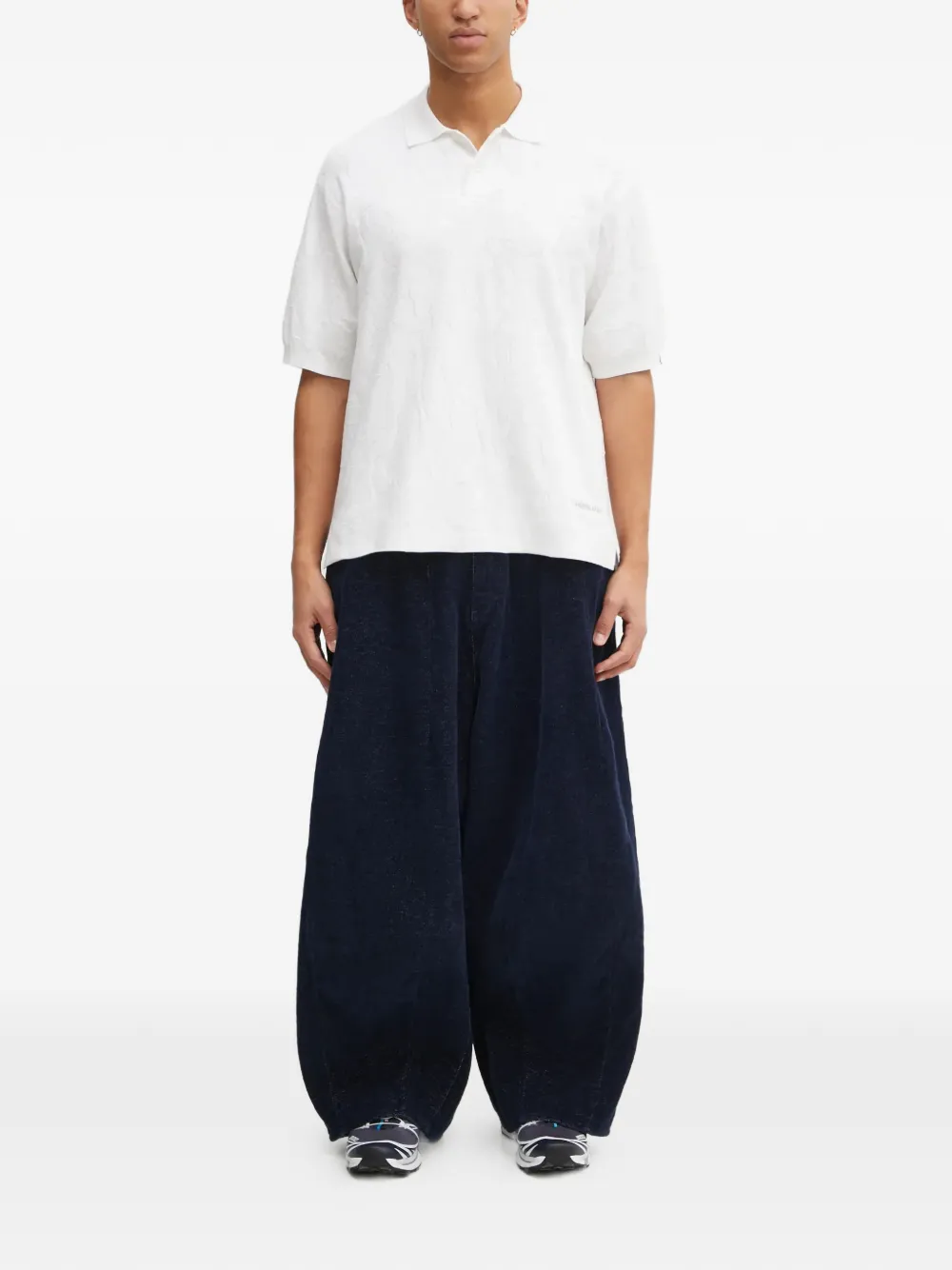 A BATHING APE Camo Pile Jacquard polo shirt - Wit