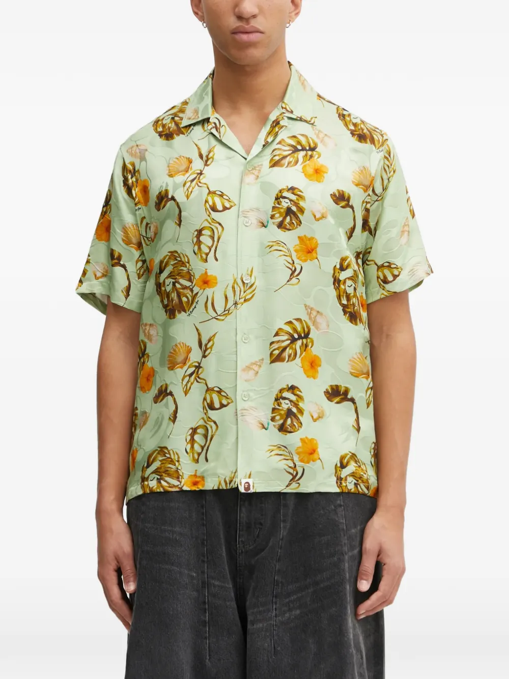 A BATHING APE® floral short-sleeve shirt - Green