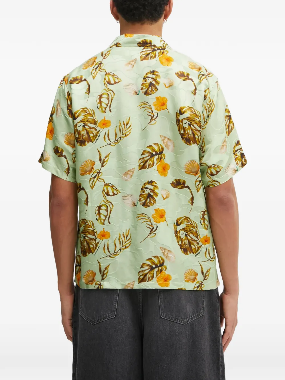 A BATHING APE Overhemd met bloemenprint Groen