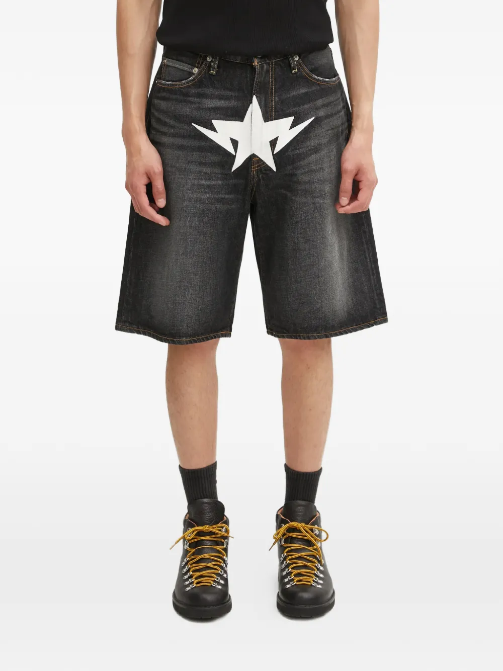 A BATHING APE® Twin Sta graphic shorts | Black | Image 1