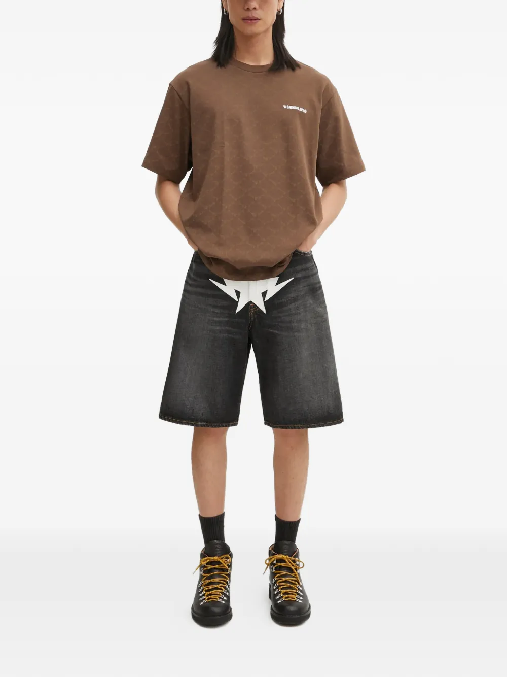 A BATHING APE® Twin Sta graphic shorts | Denim Shorts | Image 2