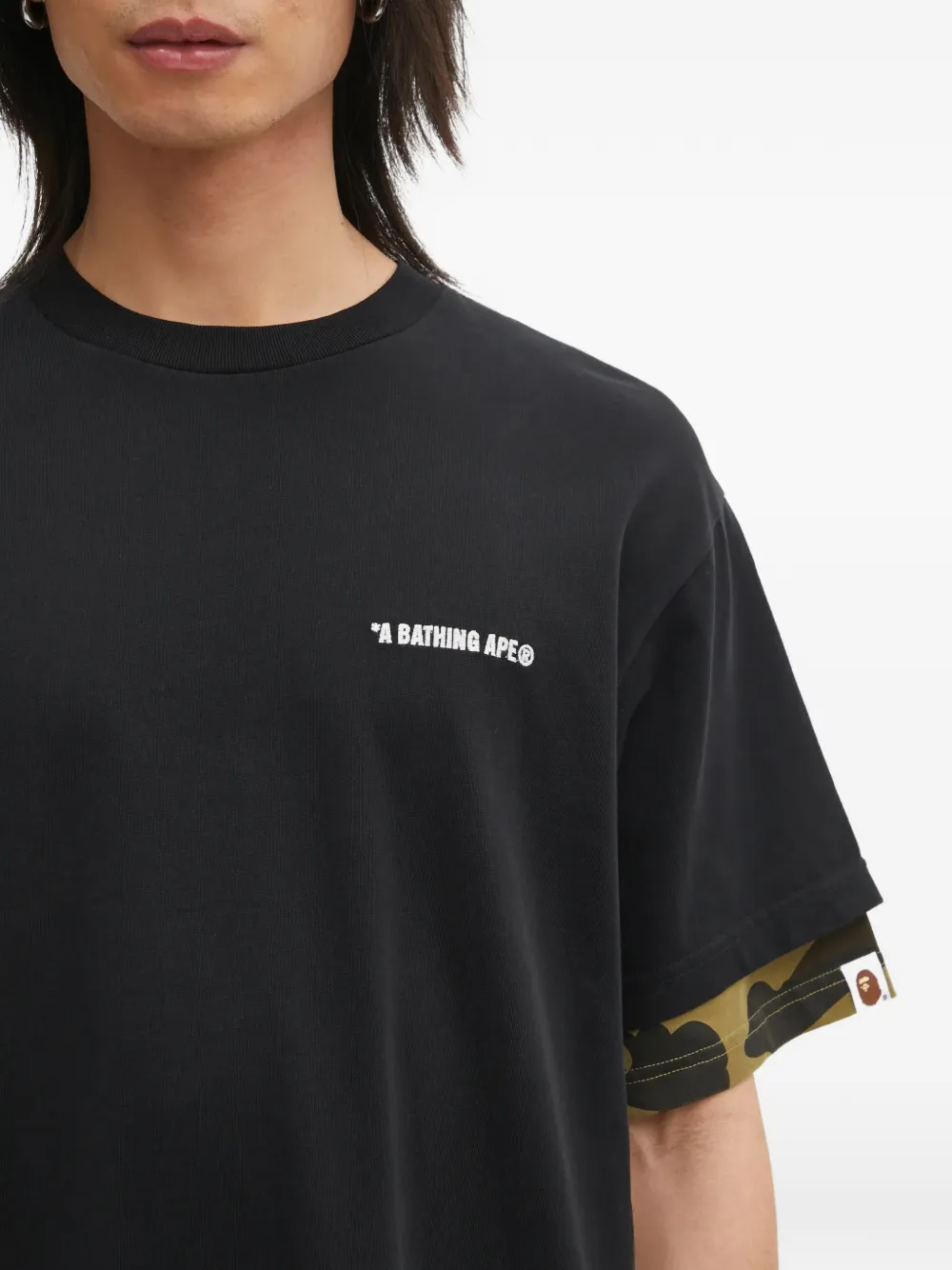 A BATHING APE 1st Camo Heavy Washed Blocking T-shirt - Zwart