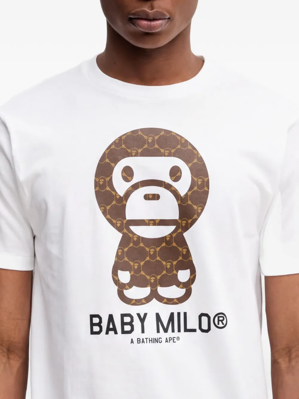 A BATHING APE T-shirt met grafische print Wit