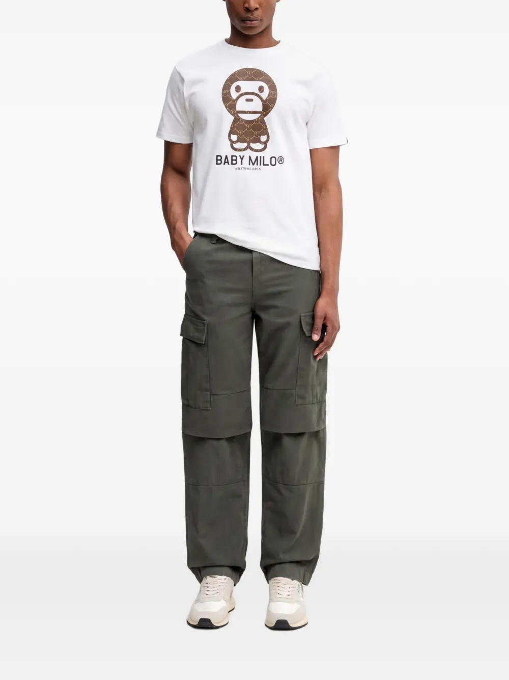 A BATHING APE T-shirt met grafische print Wit