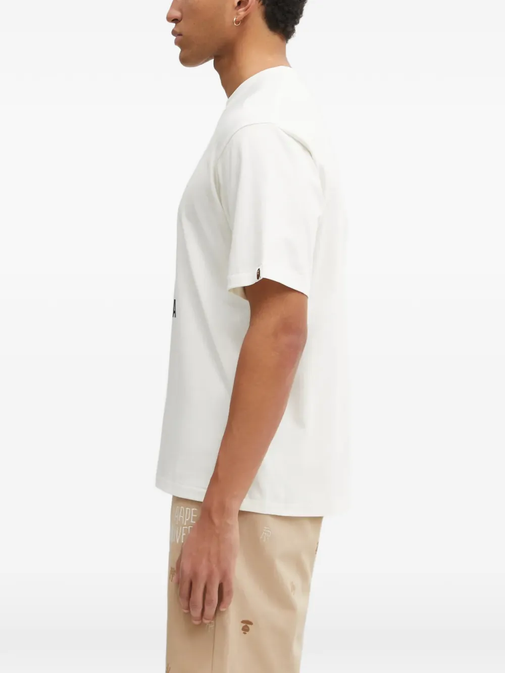 A BATHING APE Palm Tree Camo T-shirt met logoprint Beige