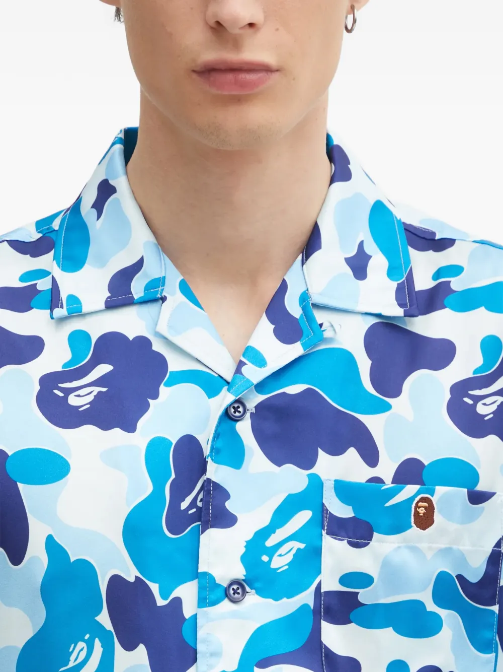 A BATHING APE Overhemd met camouflageprint Blauw
