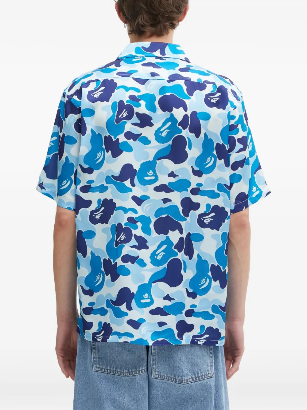 A BATHING APE Overhemd met camouflageprint Blauw