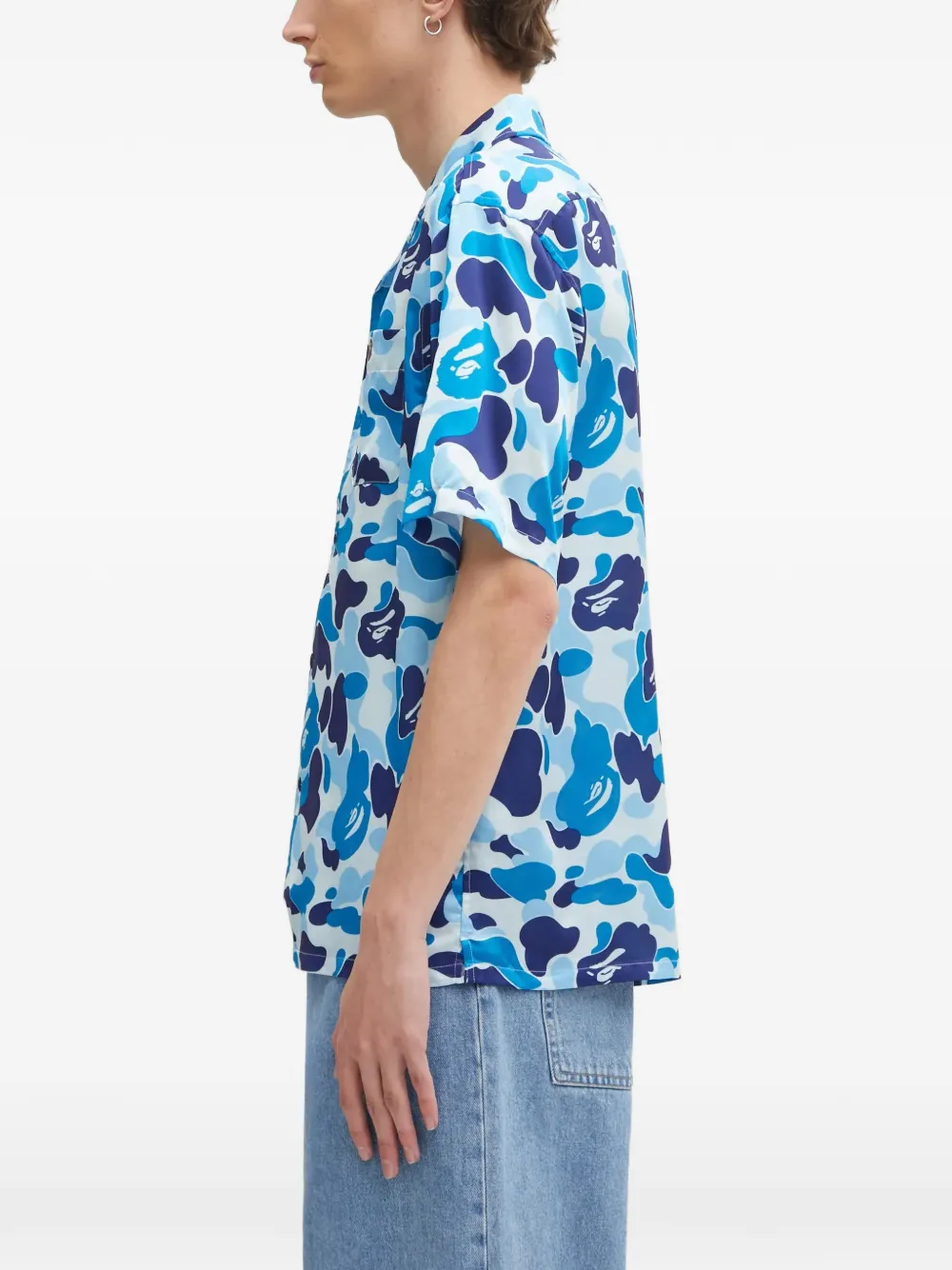 A BATHING APE Overhemd met camouflageprint Blauw