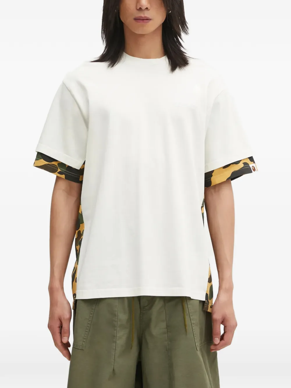 A BATHING APE® 1st Camo Heavy Washed Blocking T-shirt – Neutrals
