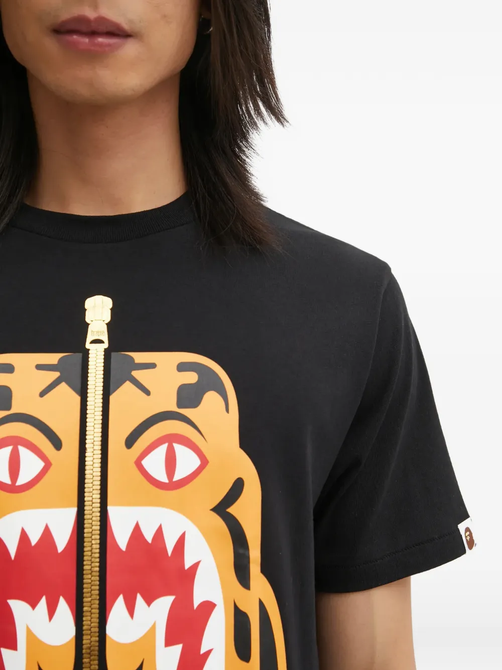 A BATHING APE Colors Tiger T-shirt met grafische print Zwart