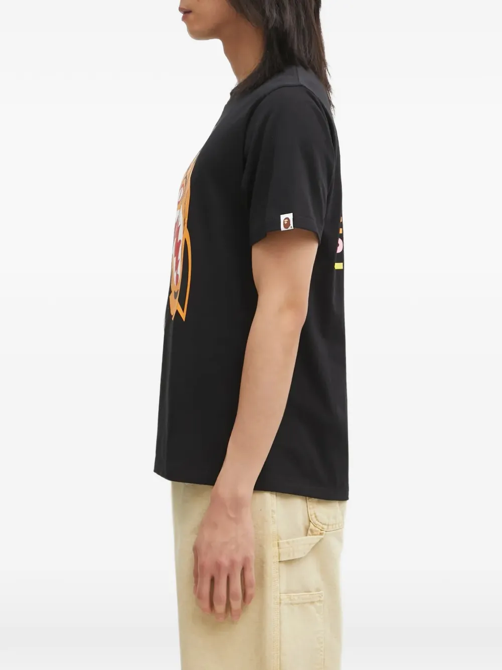 A BATHING APE Colors Tiger T-shirt met grafische print Zwart