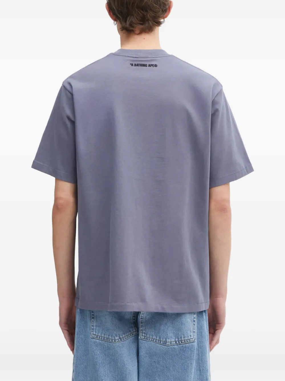 A BATHING APE T-shirt met grafische print Blauw