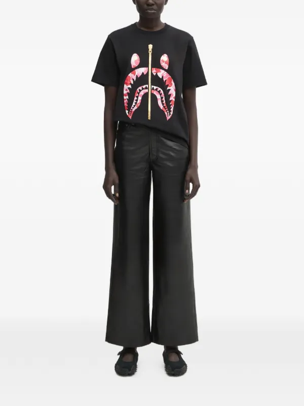 A BATHING APE® zip-detail T-shirt | Black | FARFETCH NO