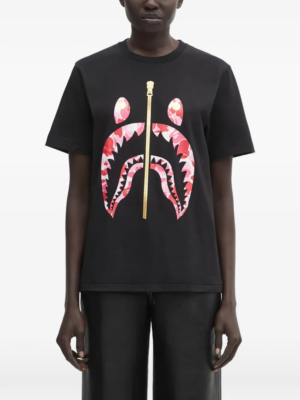 A BATHING APE® zip-detail T-shirt - Nero