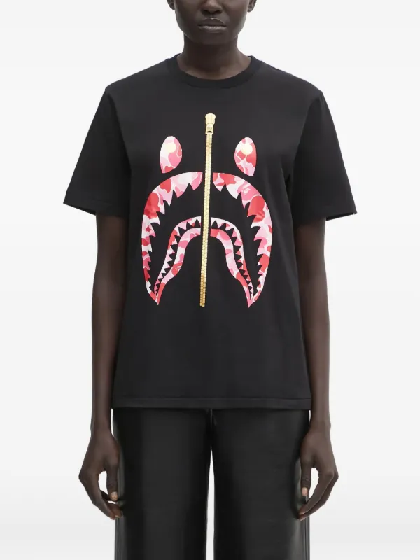 A BATHING APE® Camiseta Com Detalhe De Zíper | Preto | FARFETCH BR