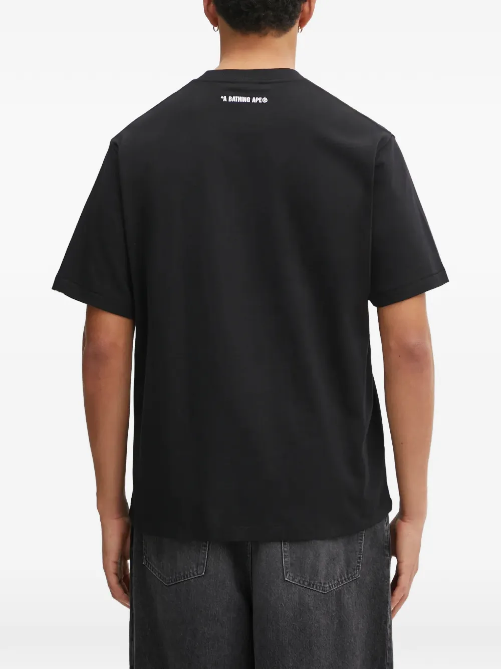 A BATHING APE Milo College T-shirt met print Zwart