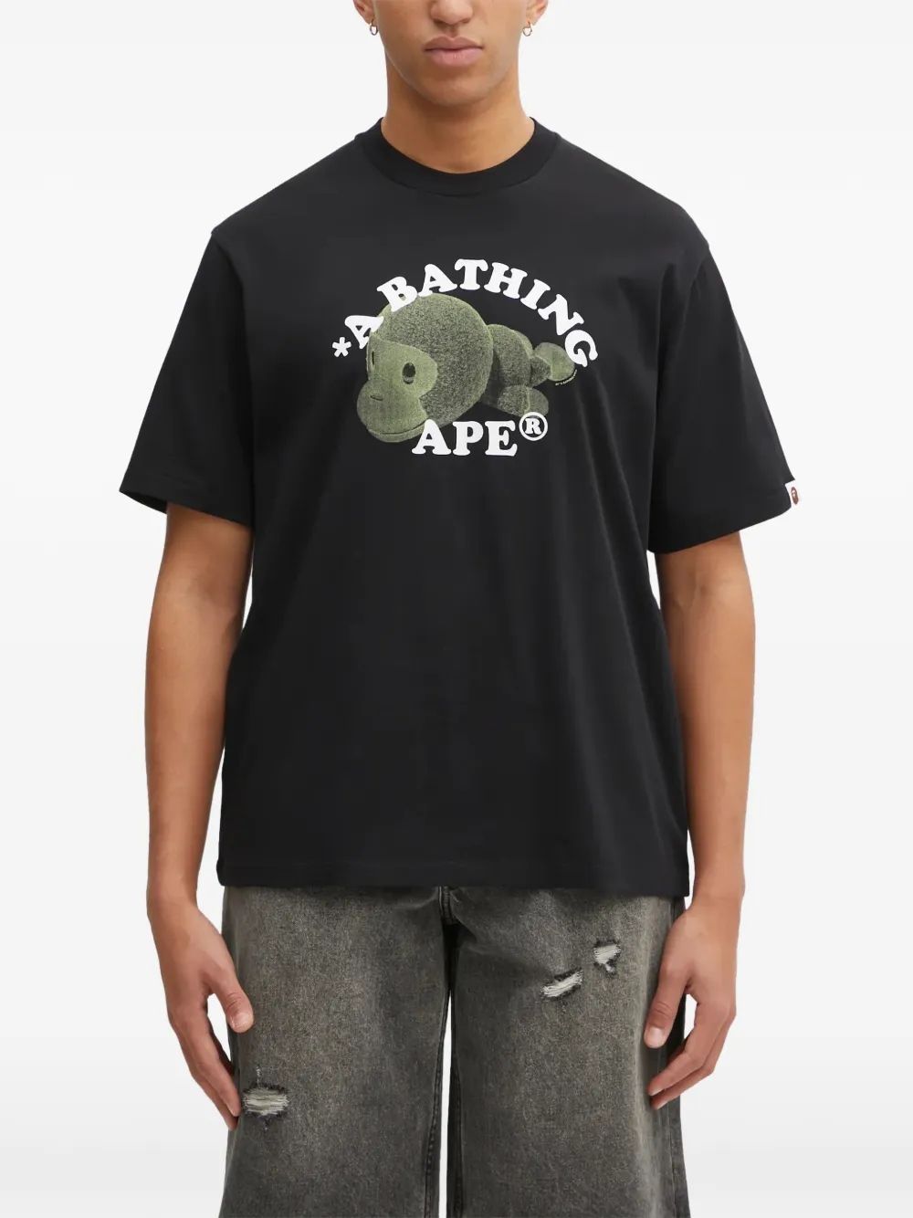 A BATHING APE® Milo College graphic-print T-shirt - Nero