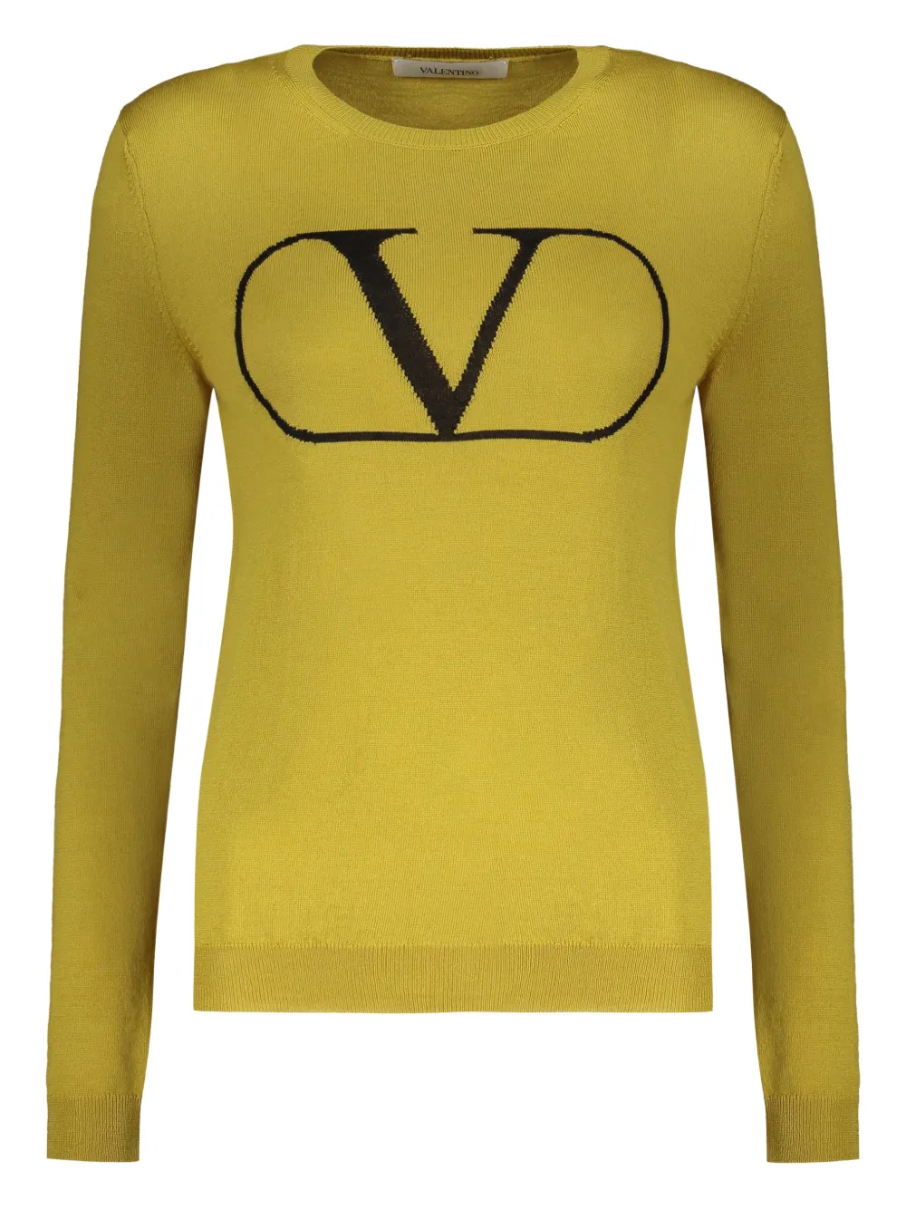 Valentino Garavani logo-embroidered crew-neck sweater - Yellow