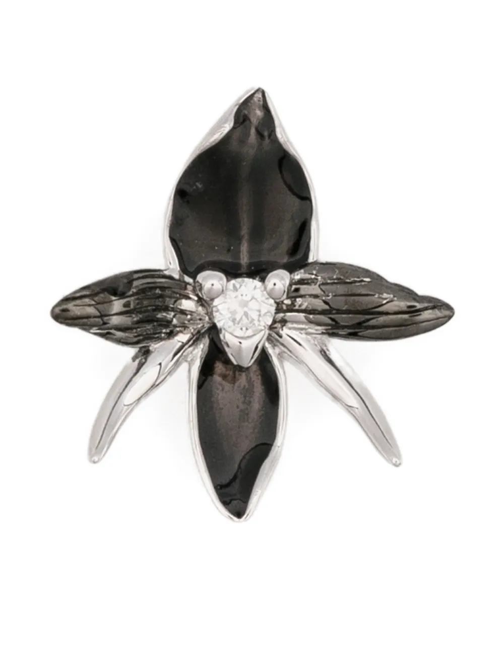 Shaun Leane black-orchid diamond earrings - Silber