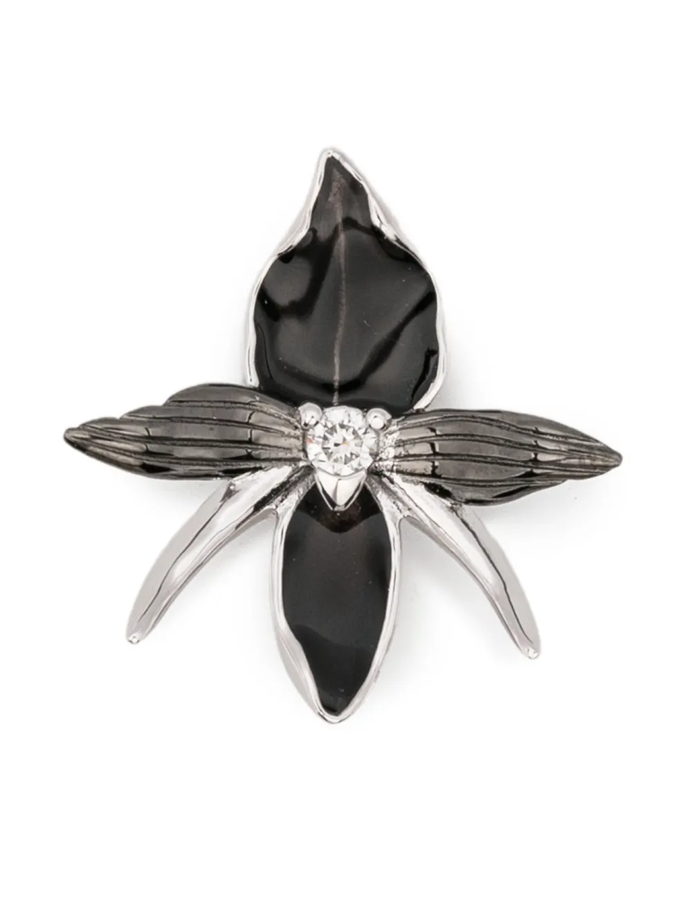 Shaun Leane black-orchid diamond earrings - Argento