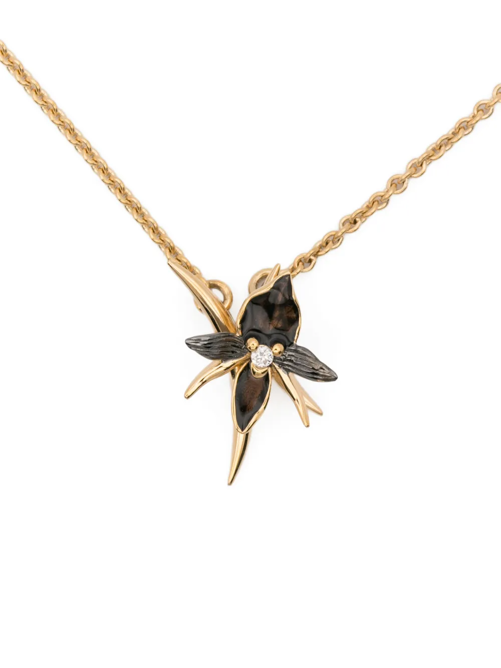 Diamond Black-Orchid Necklace