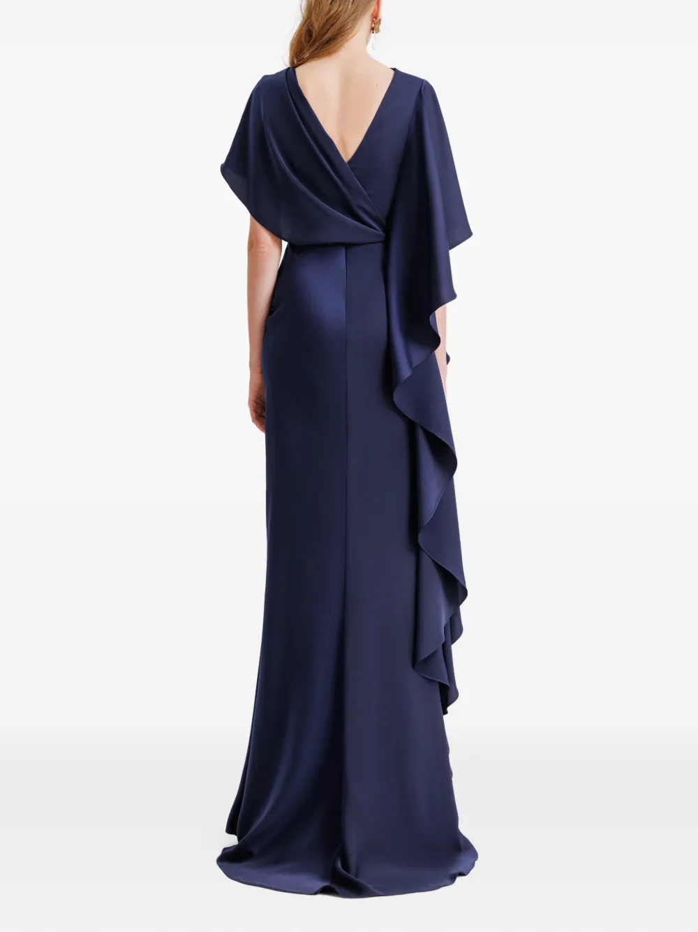 Gemy Maalouf Gedrapeerde avondjurk Blauw