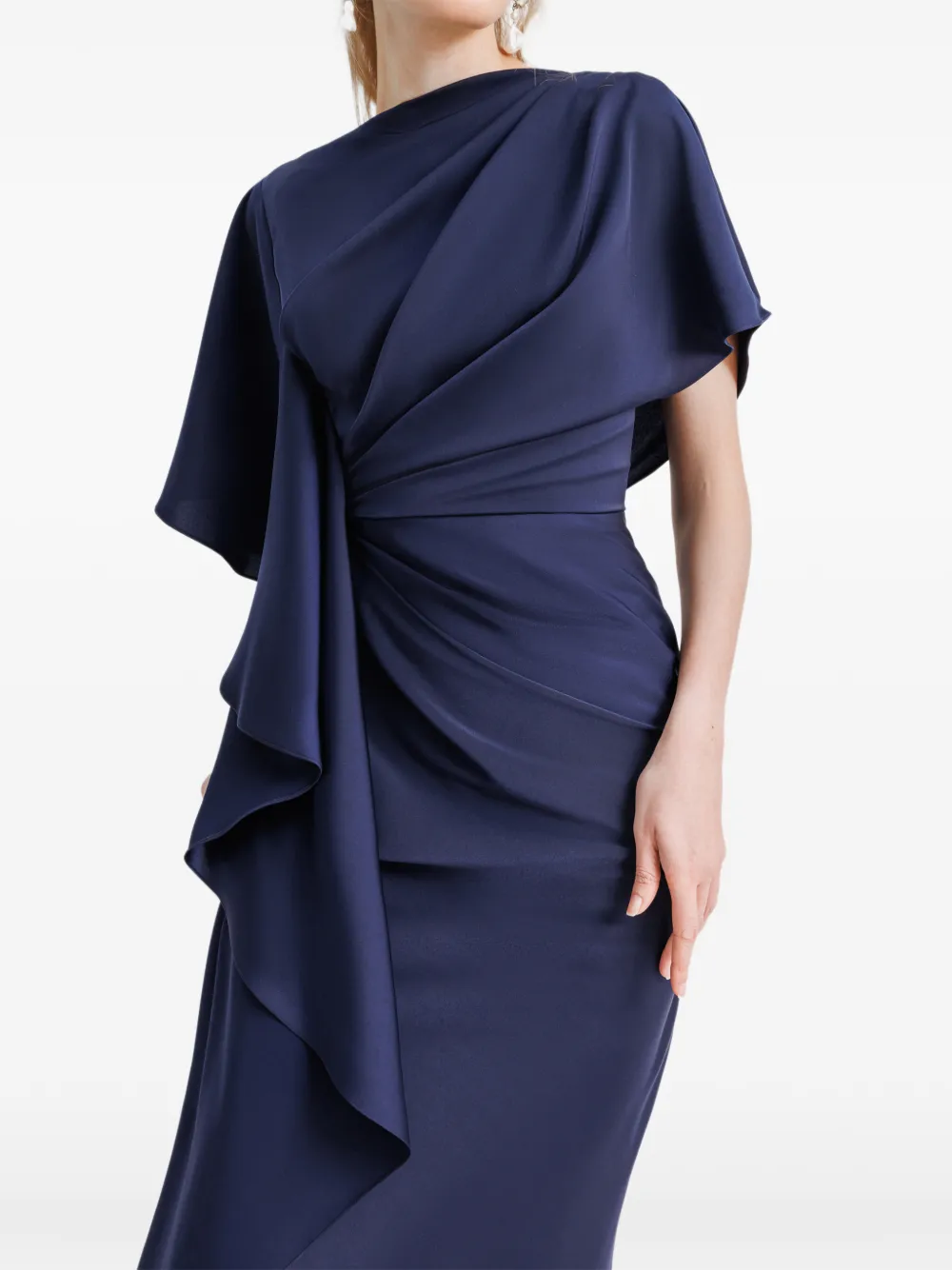 Gemy Maalouf Gedrapeerde avondjurk Blauw