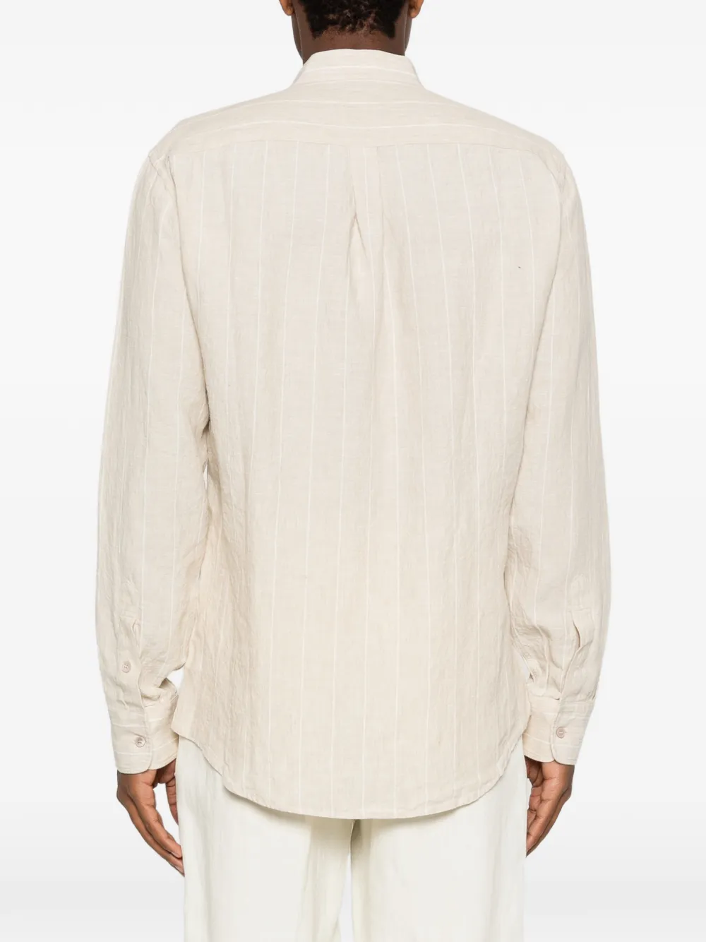 Sease Fish Tall Striped Shirt in Neutrals, view 4